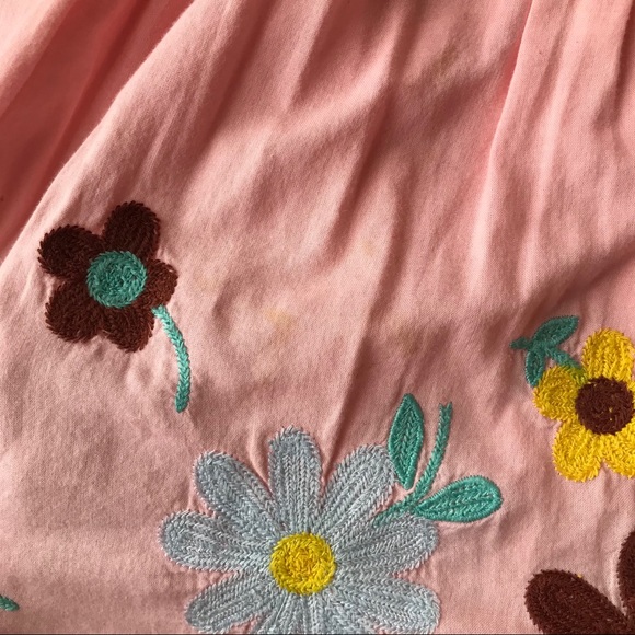 Mini Boden Pink Floral Embroidered Cotton Skirt - Picture 6 of 6